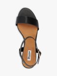 Dune Wide Fit Jelly Leather Block Heel Sandals, Black