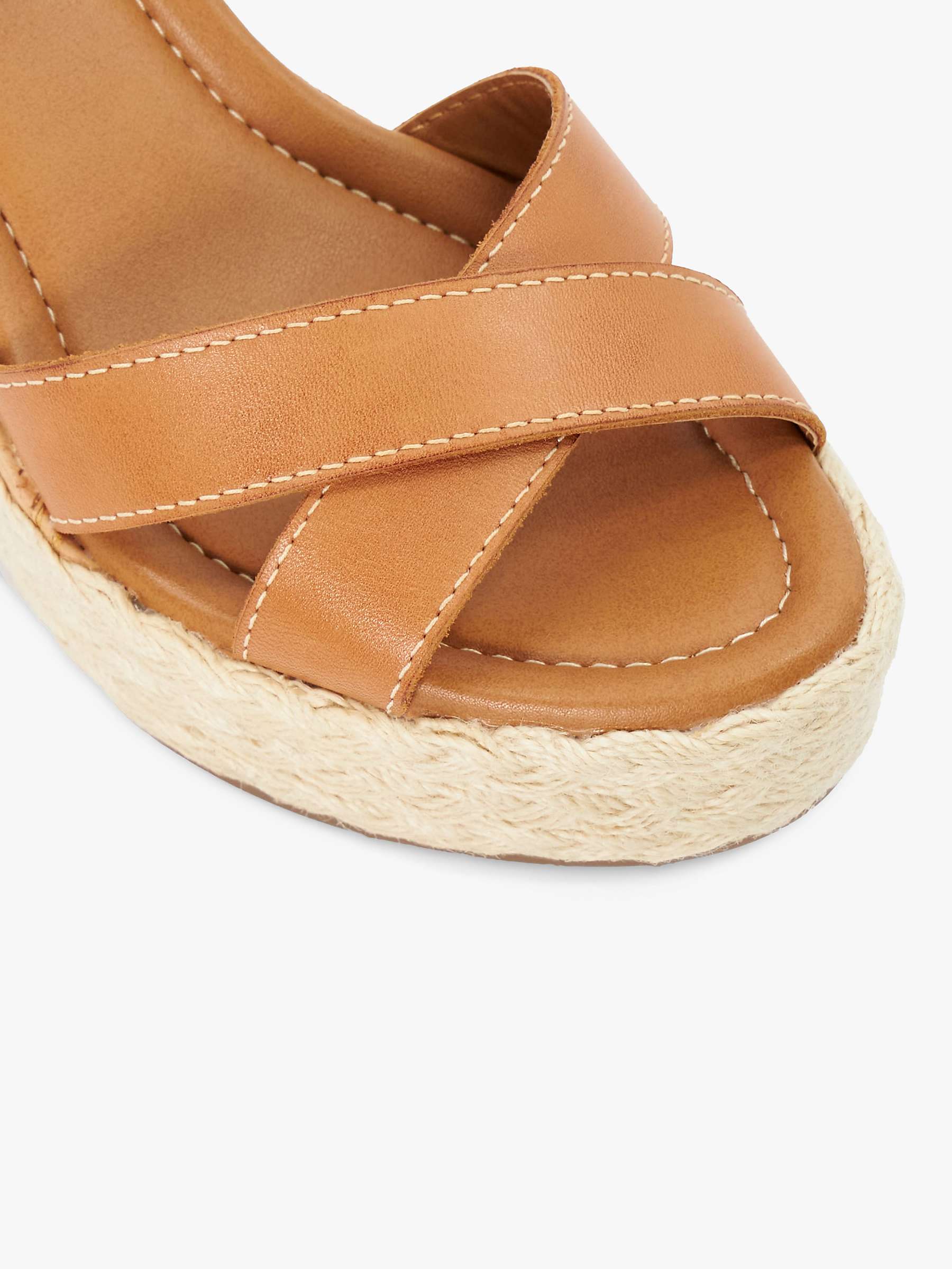 Buy Dune Kindest Leather Cross Strap Wedge Sandals Online at johnlewis.com