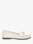 Dune Grovers Leather Bow Detail Driving Loafers, White