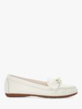 Dune Grovers Leather Bow Detail Loafers, White