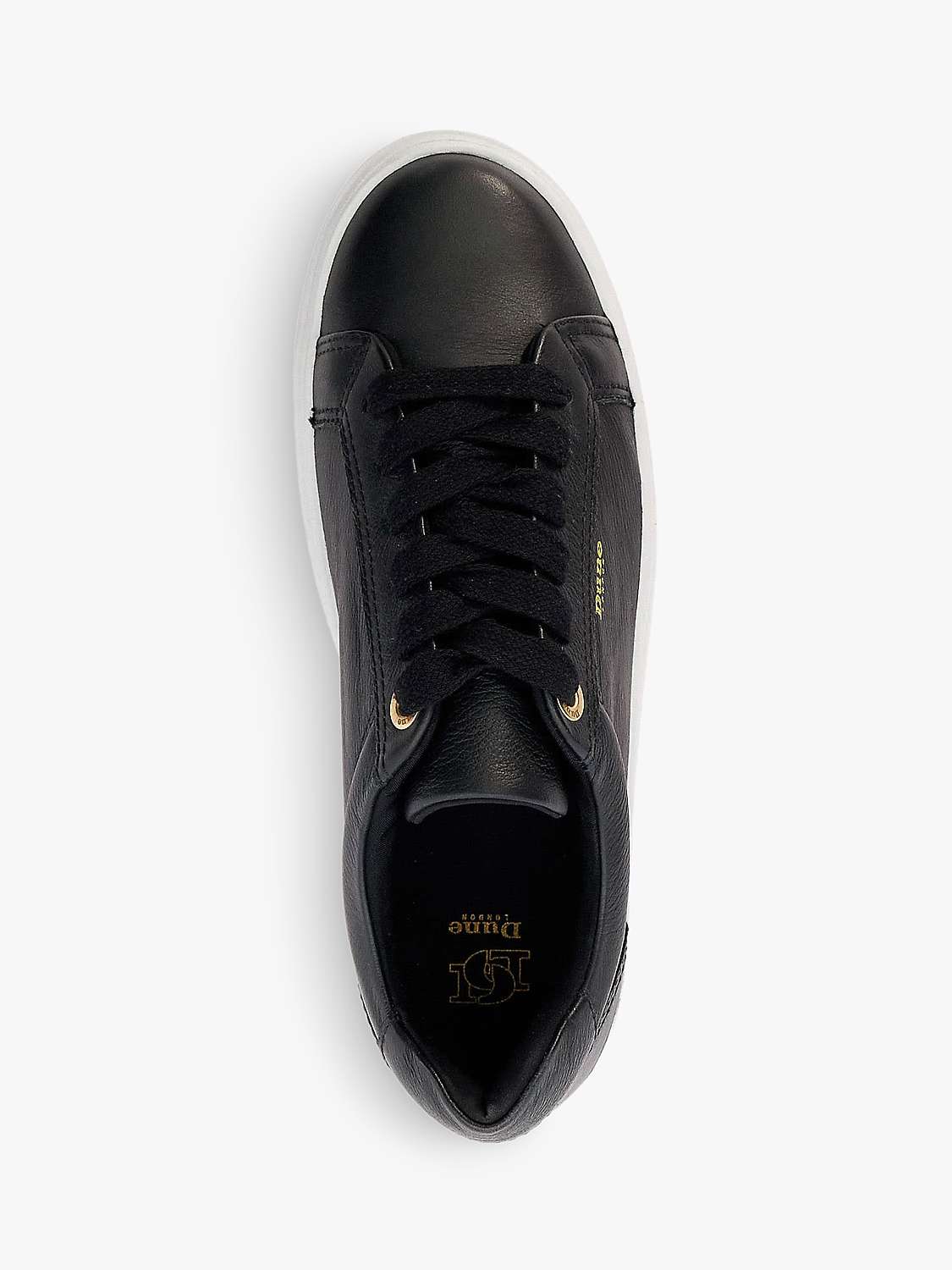 Buy Dune Eastern Leather Low Top Trainers, Black Online at johnlewis.com