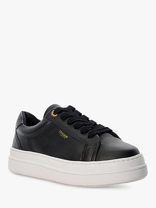 Dune Eastern Leather Low Top Trainers, Black