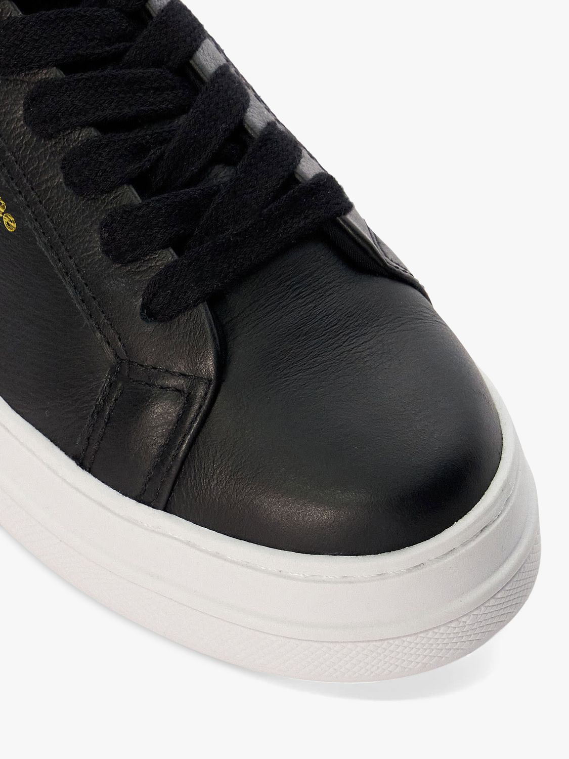 Buy Dune Eastern Leather Low Top Trainers, Black Online at johnlewis.com