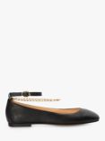 Dune Halles Leather Ankle Chain Ballet Pumps