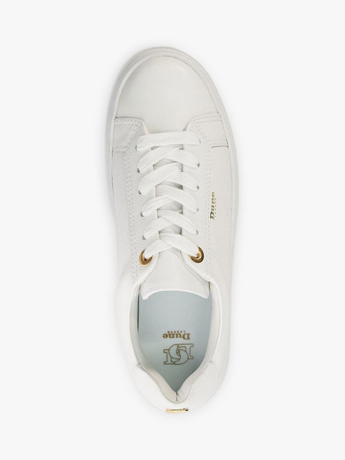 Buy Dune Eastern Leather Platform Trainers, White Online at johnlewis.com