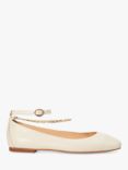 Dune Halles Leather Ankle Chain Ballet Pumps, Ecru-leather