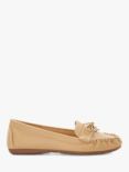 Dune Grovers Leather Bow Detail Loafers, Camel