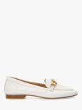 Dune Goldsmith Leather Chain Trim Loafers, White