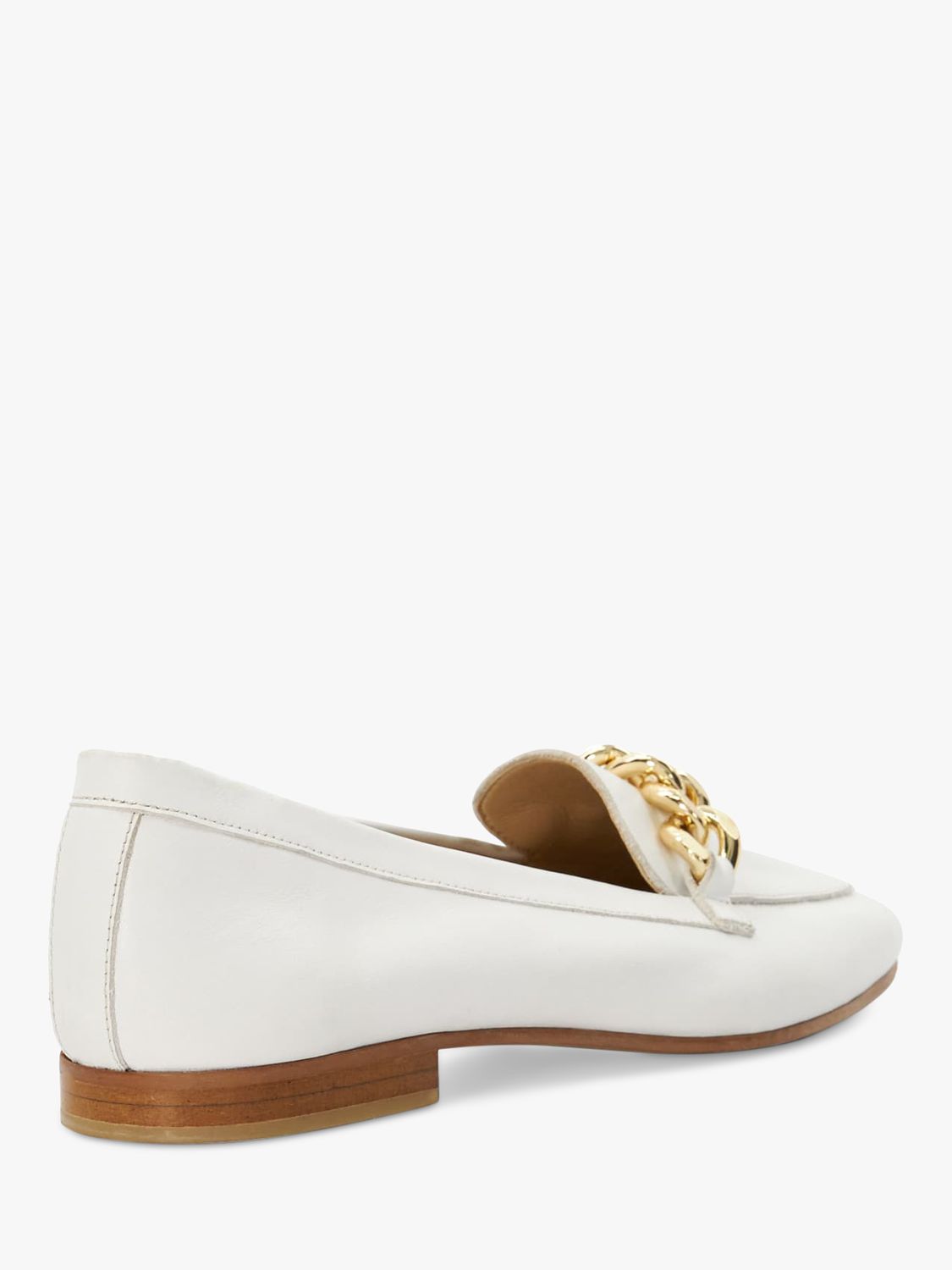 Buy Dune Goldsmith Leather Chain Trim Loafers, White Online at johnlewis.com