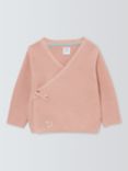 John Lewis Baby Floral Embroidered Crossover Cardigan, Pink