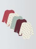 John Lewis Baby Berry Waffle Bodysuits, Pack of 5, Multi