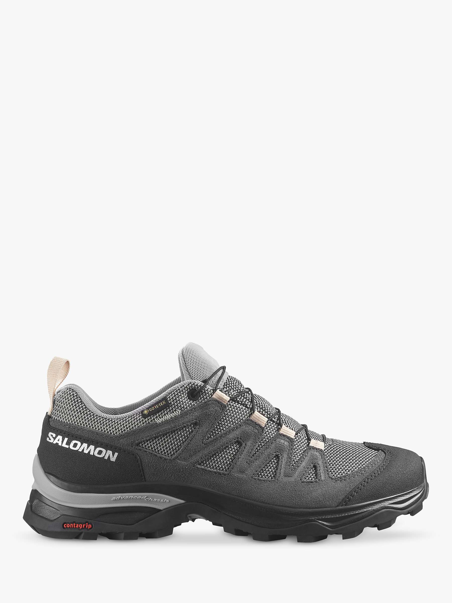 Buy Salomon X Ward Leather Gore-Tex Women's Trail Shoes, Gull/Black Online at johnlewis.com
