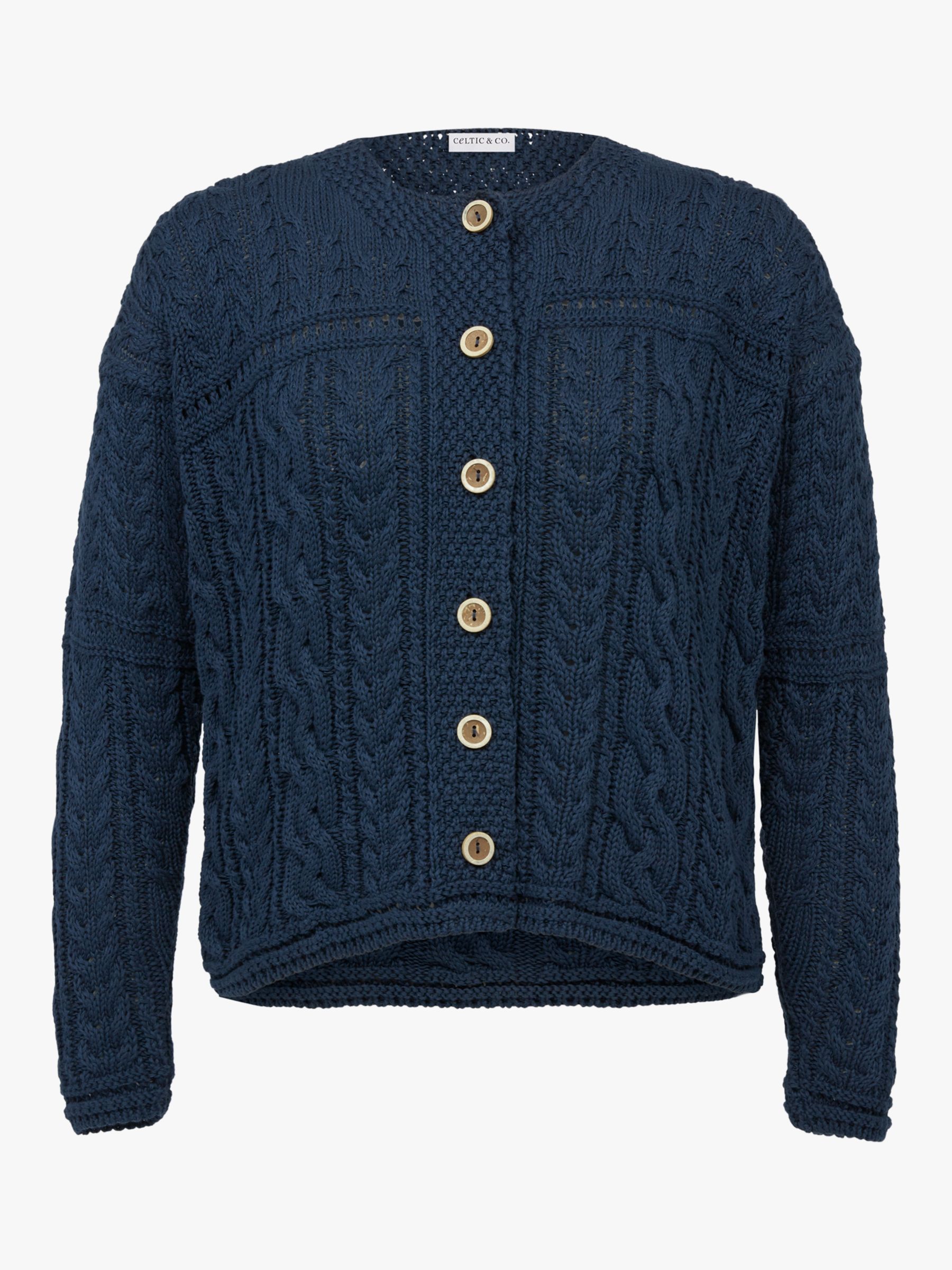 Celtic & Co. Linen Blend Cardigan, Dark Navy