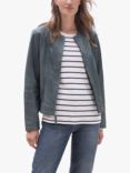 Celtic & Co. Collarless Leather Jacket, Grey