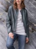 Celtic & Co. Collarless Leather Jacket, Grey