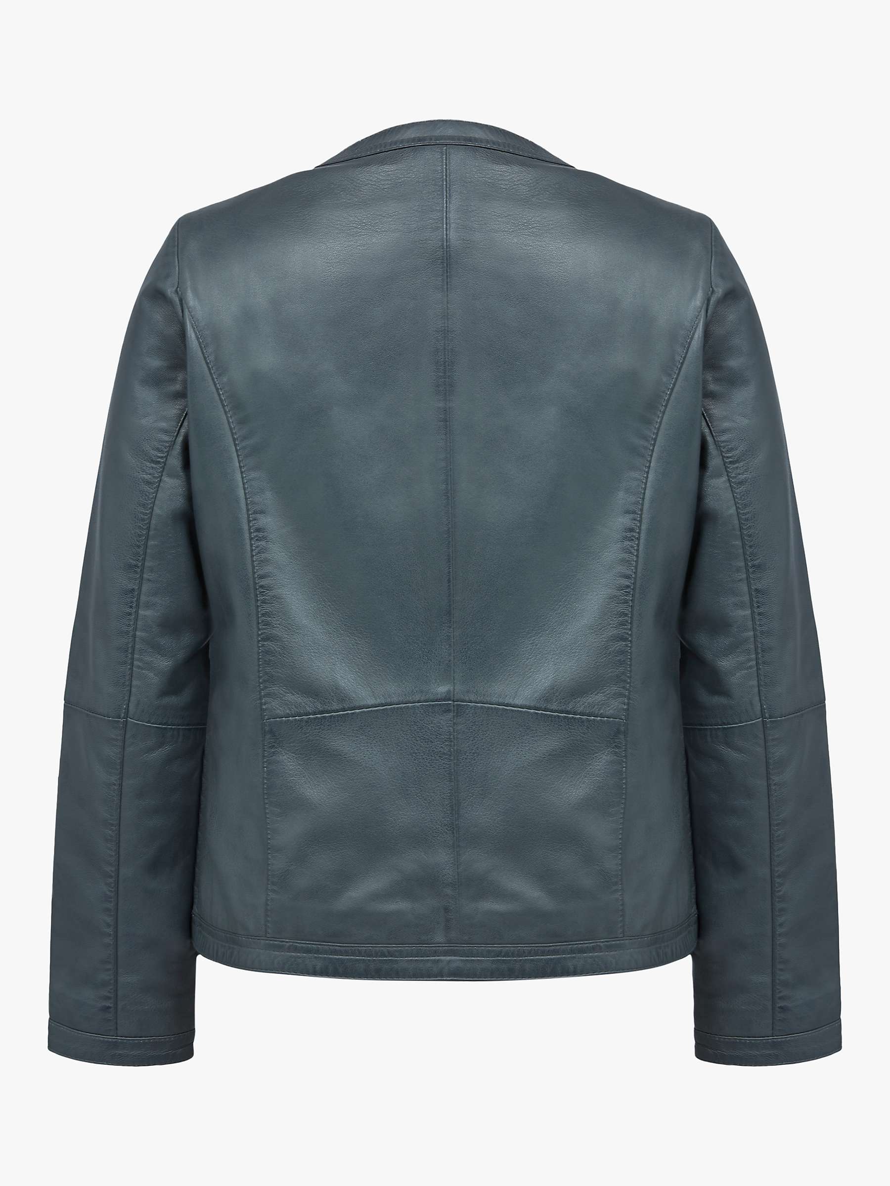 Buy Celtic & Co. Collarless Leather Jacket, Grey Online at johnlewis.com