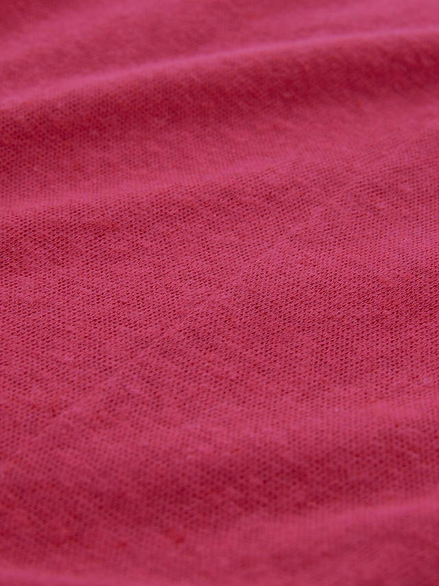 Celtic & Co. Linen And Cotton Button Back Midi Dress, Raspberry