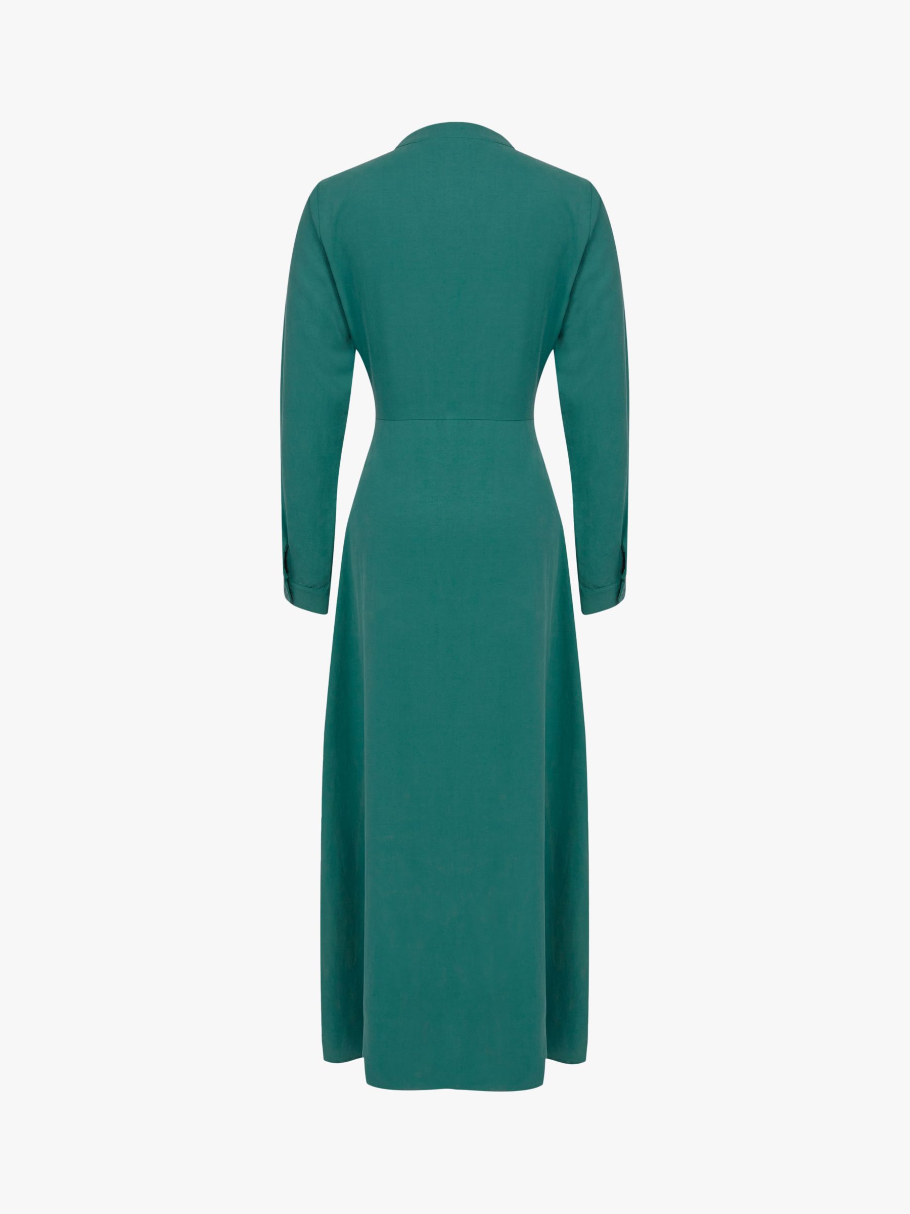 Celtic & Co. Tie Lyocell Front Midi Dress, Sea Green, 14