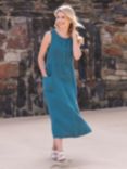 Celtic & Co. Linen Sleeveless Midi Dress, Deep Icelandic Blue, Deep Icelandic Blue