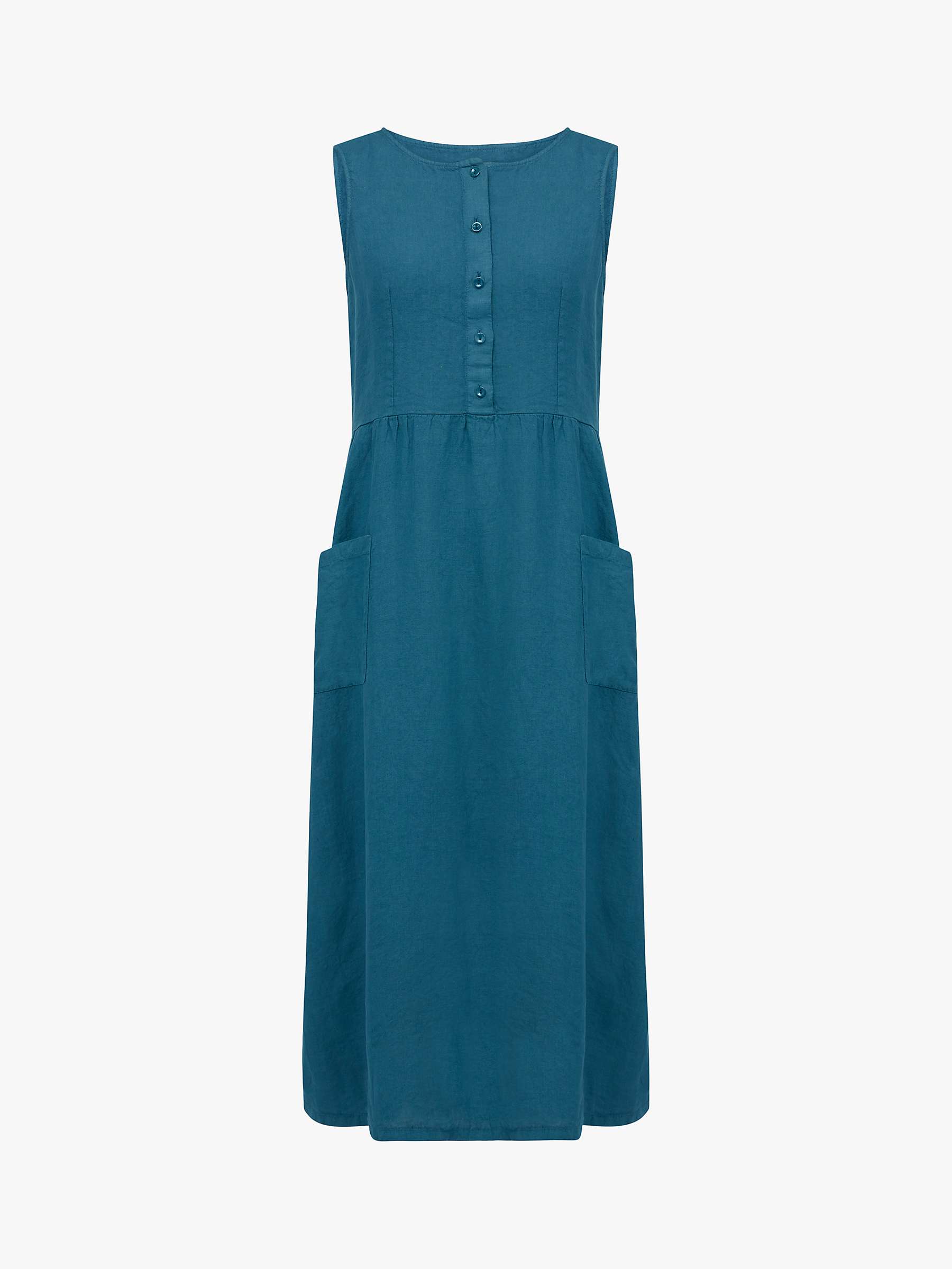Buy Celtic & Co. Linen Sleeveless Midi Dress, Deep Icelandic Blue Online at johnlewis.com