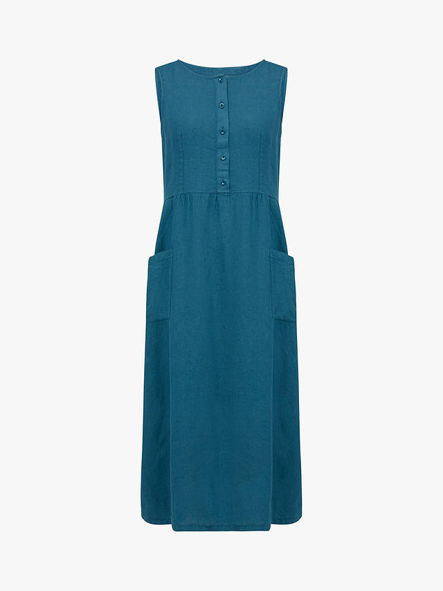 Celtic & Co. Linen Sleeveless Midi Dress, Deep Icelandic Blue