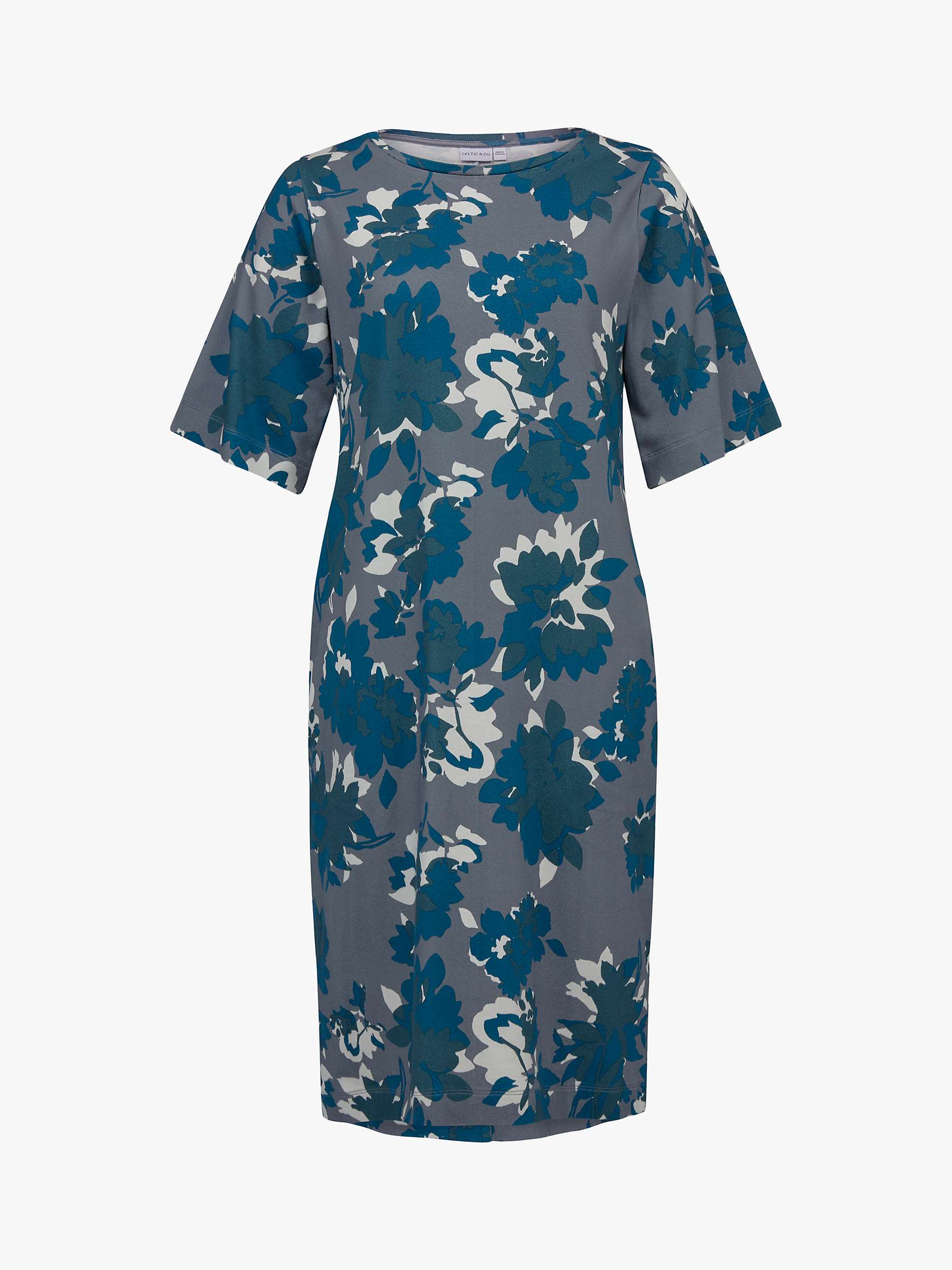 Buy Celtic & Co. Organic Cotton T-Shirt Knee Length Dress, Shadow Floral Online at johnlewis.com