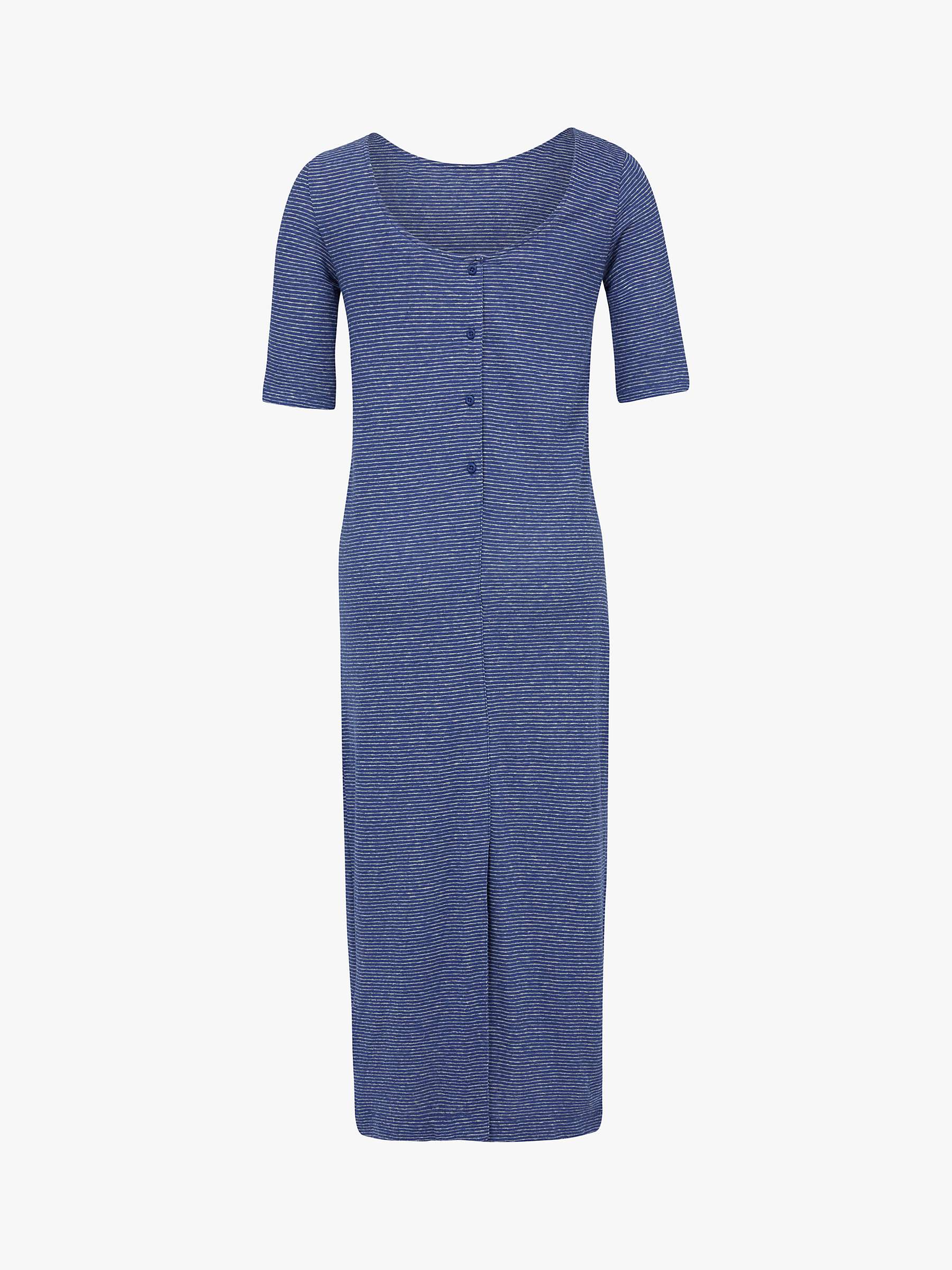 Buy Celtic & Co. Linen Blend Scoop Neck Midi Dress, Blue Ink Micro Online at johnlewis.com