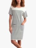 Celtic & Co. Striped T-Shirt Dress, Ecru/Navy, Ecru/Navy