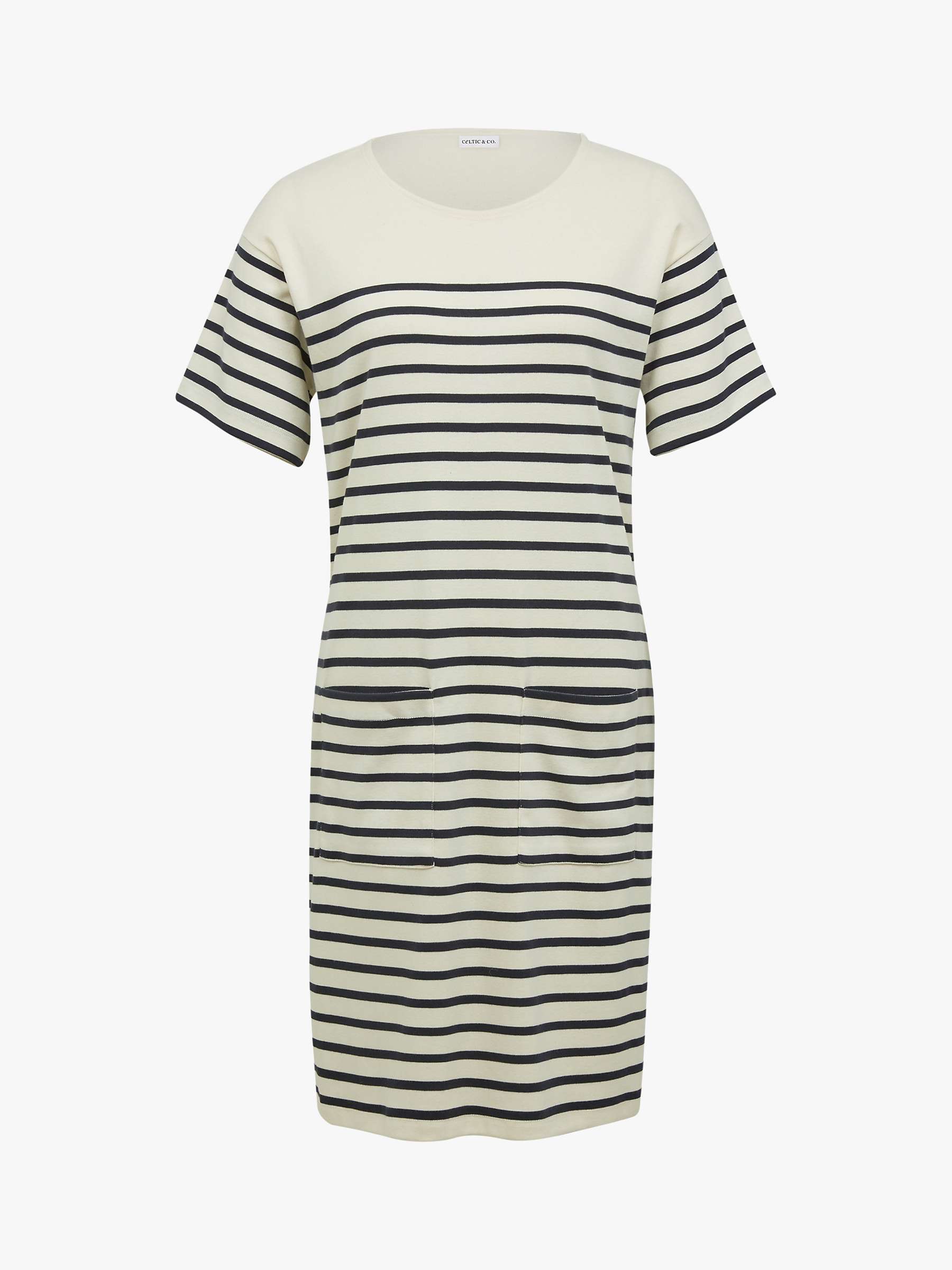 Buy Celtic & Co. Striped T-Shirt Dress, Ecru/Navy Online at johnlewis.com