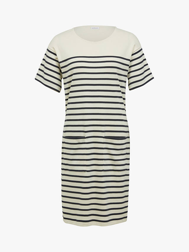 Celtic & Co. Striped T-Shirt Dress, Ecru/Navy