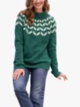 Celtic & Co. Shetland Chevron Yoke Jumper, Sea Green