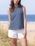 Celtic & Co. Striped Jersey Tank Top, Indigo/White