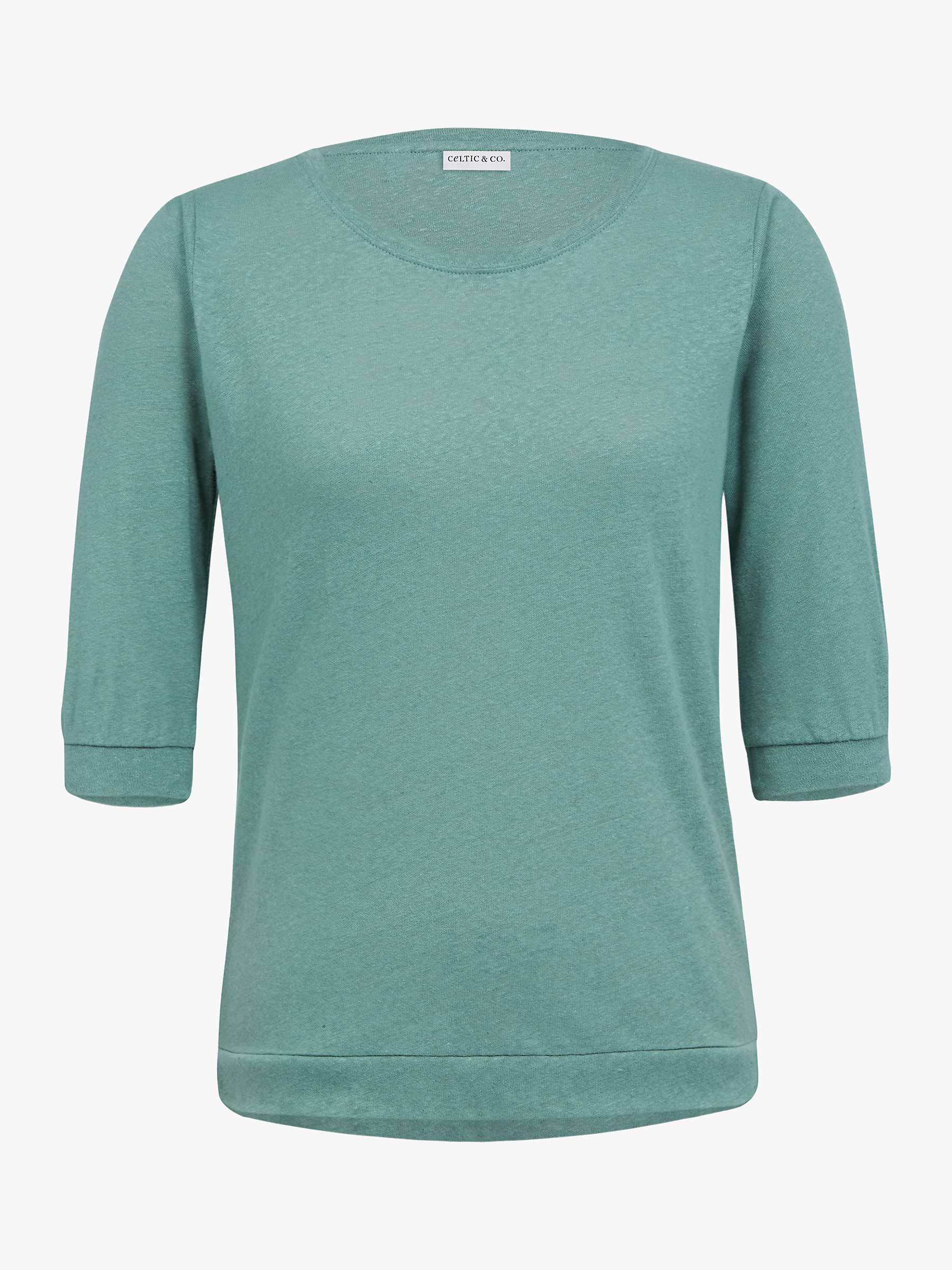 Buy Celtic & Co. Linen Half Sleeve Sweatshirt, Sage Online at johnlewis.com