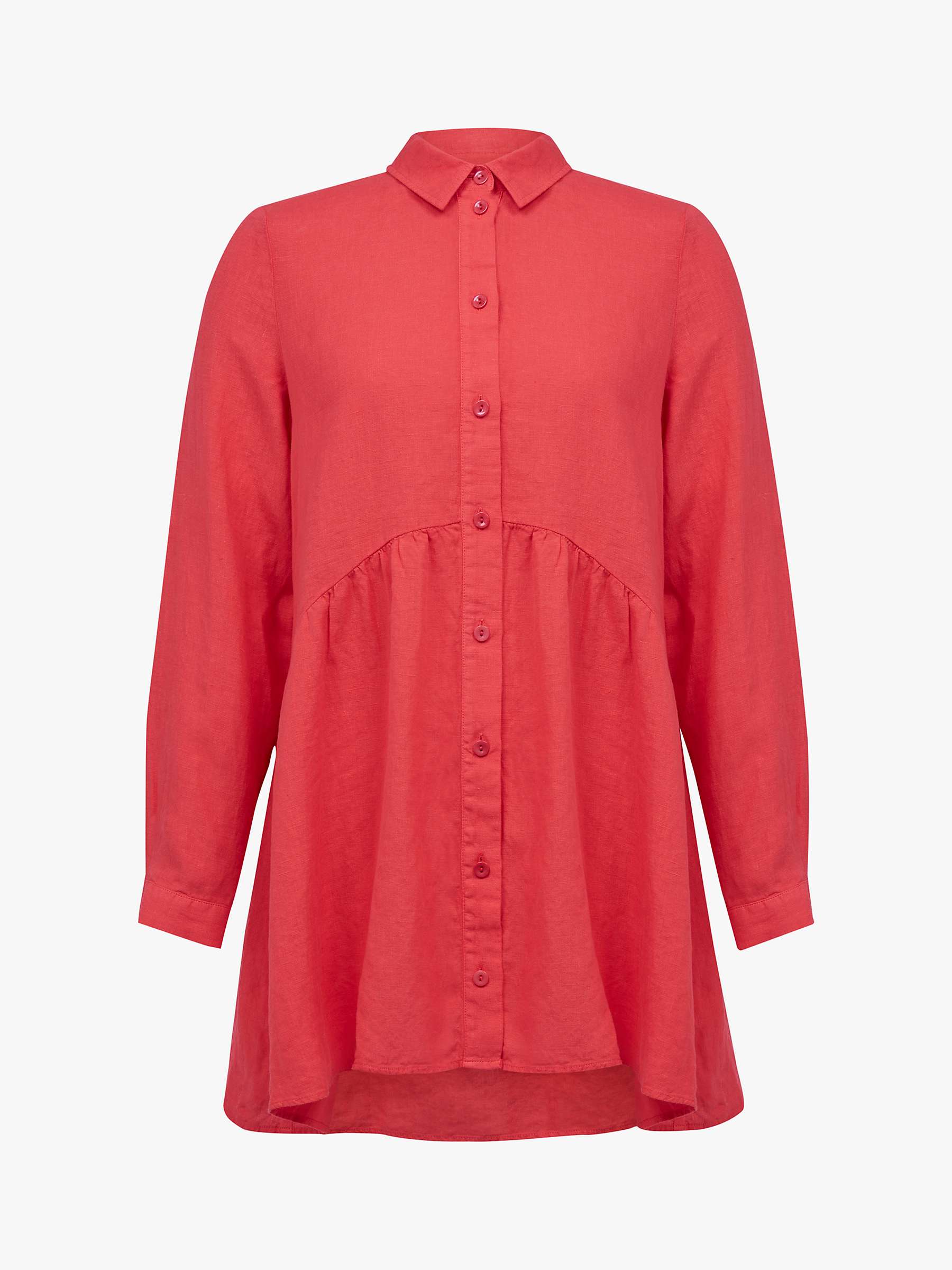 Buy Celtic & Co. Washed Linen Tunic Shirt, Chilli Online at johnlewis.com