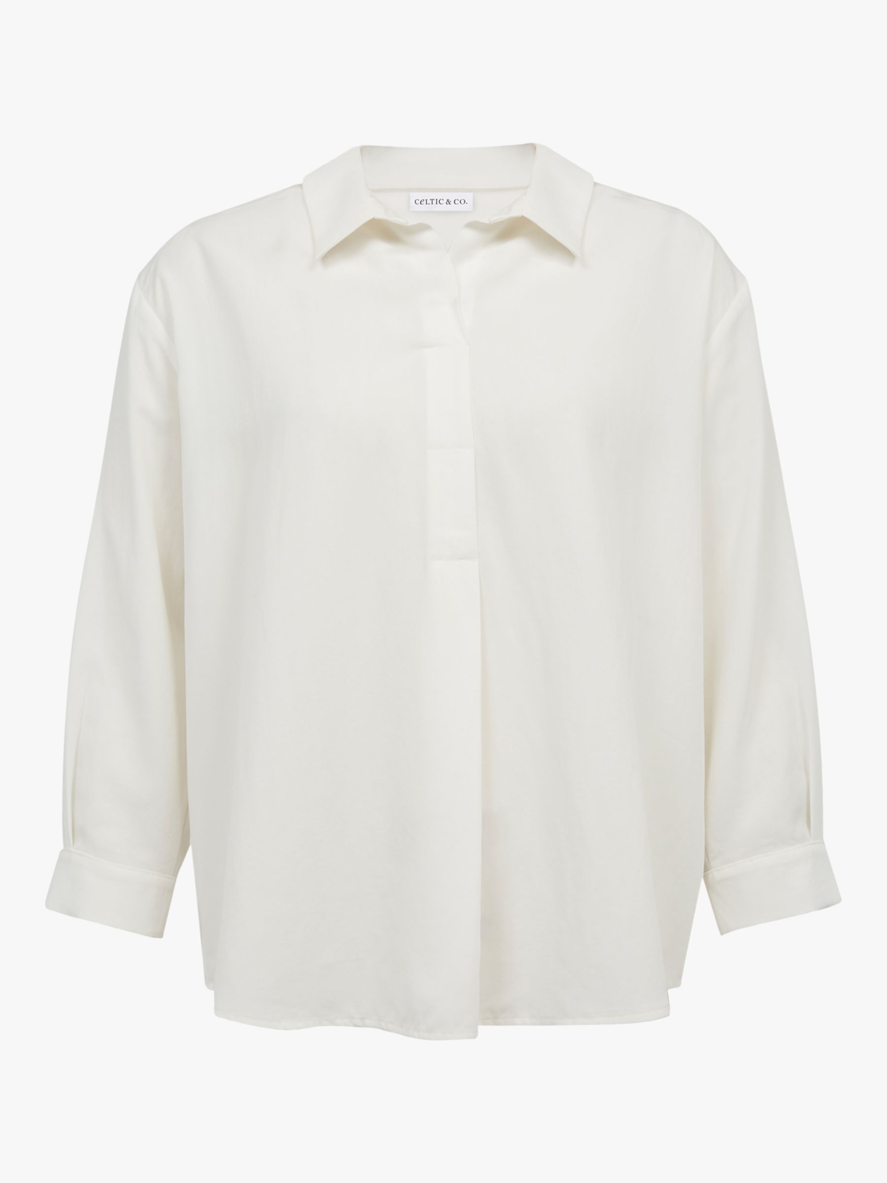 Buy Celtic & Co. Linen Blend Pleated Back Shirt, Chalk Online at johnlewis.com