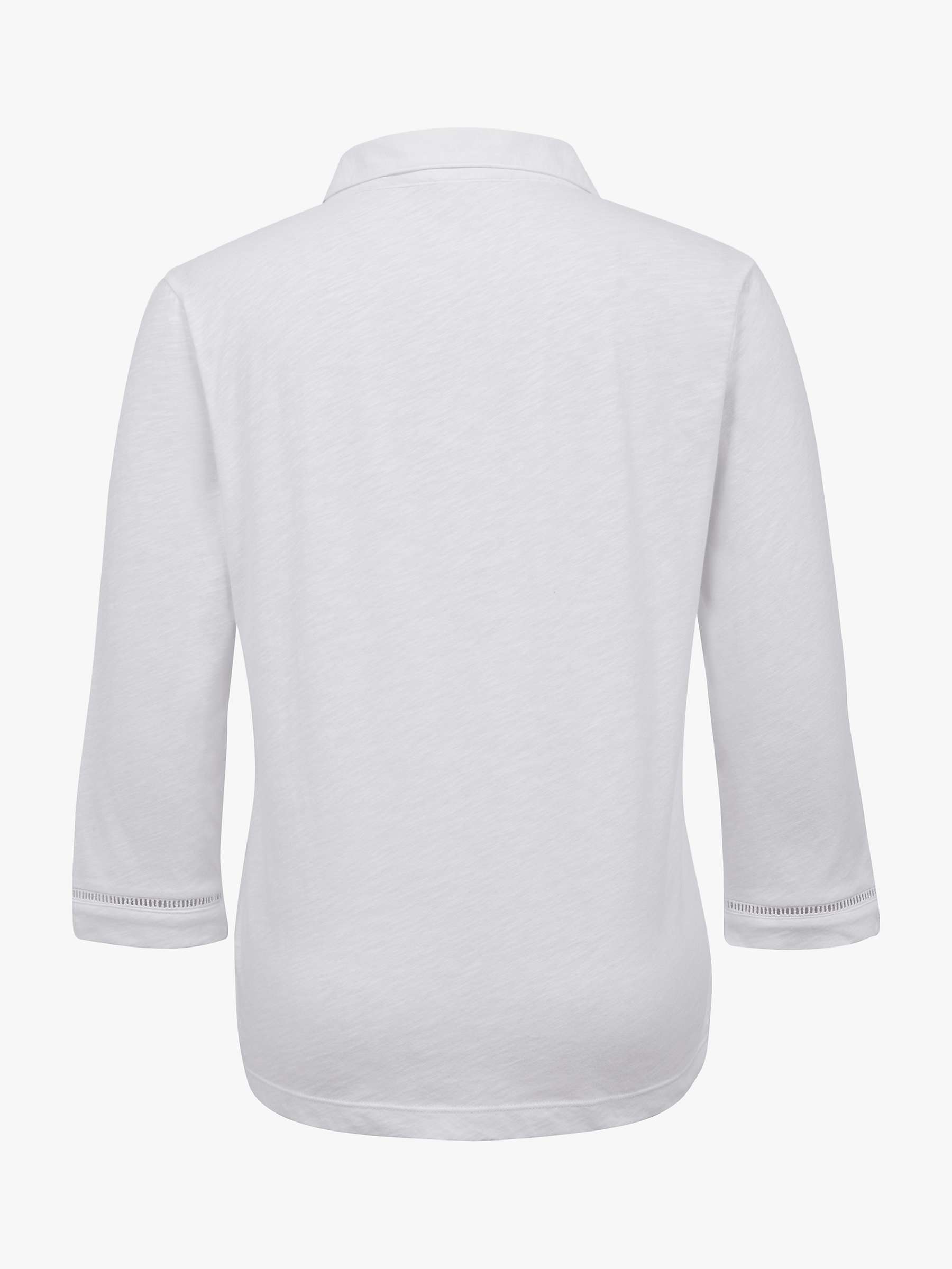 Buy Celtic & Co. Organic Cotton Jersey Trim Detail Polo Top, White Online at johnlewis.com