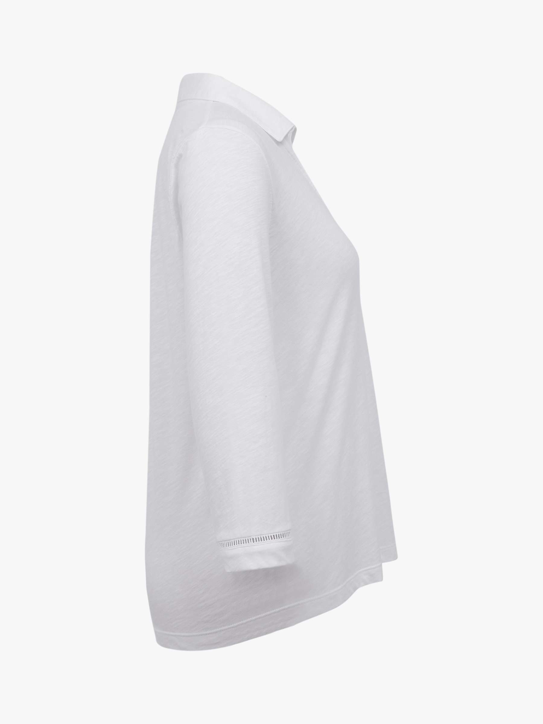 Buy Celtic & Co. Organic Cotton Jersey Trim Detail Polo Top, White Online at johnlewis.com