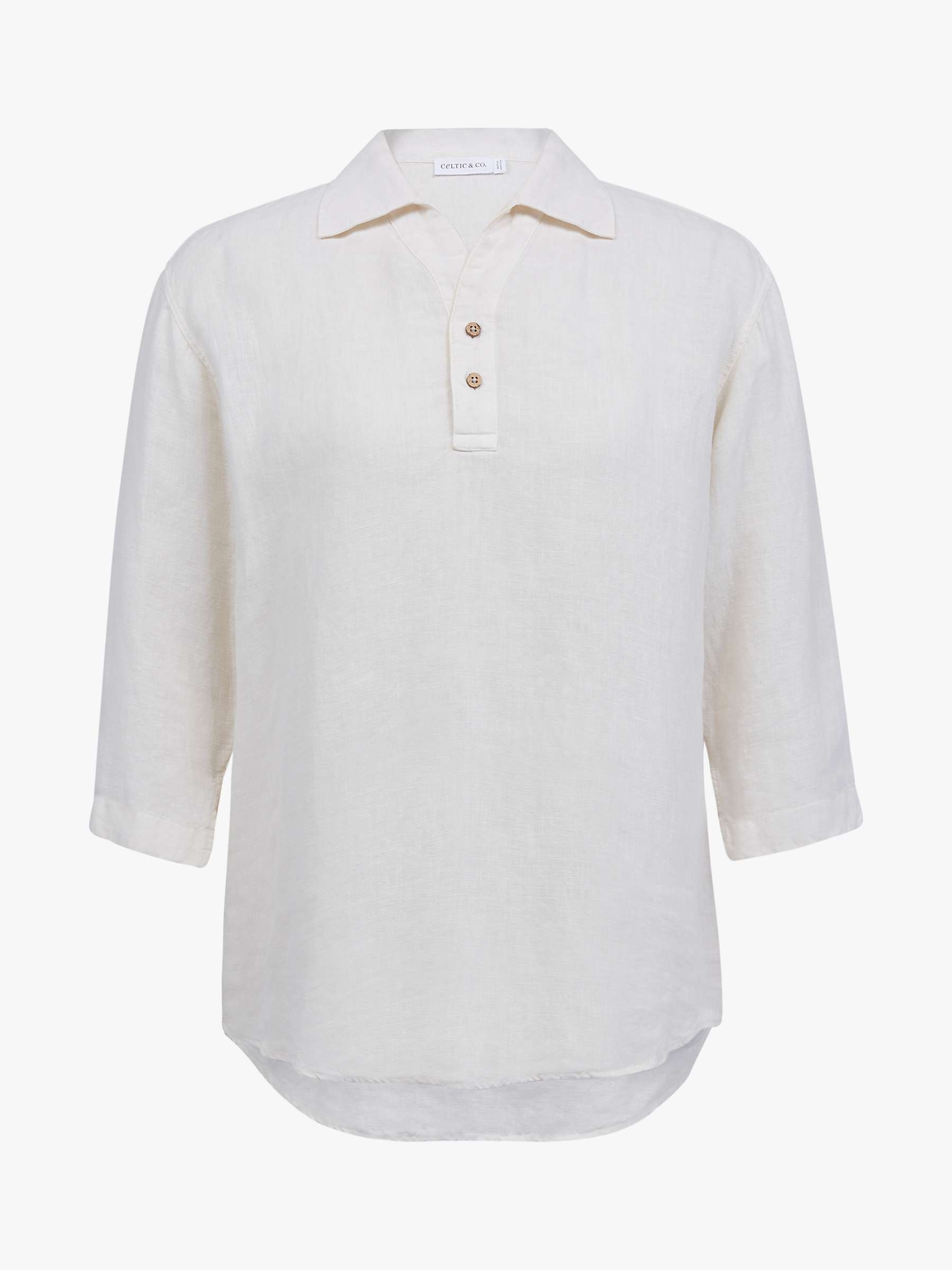 Buy Celtic & Co. Linen Polo Shirt, Chalk Online at johnlewis.com