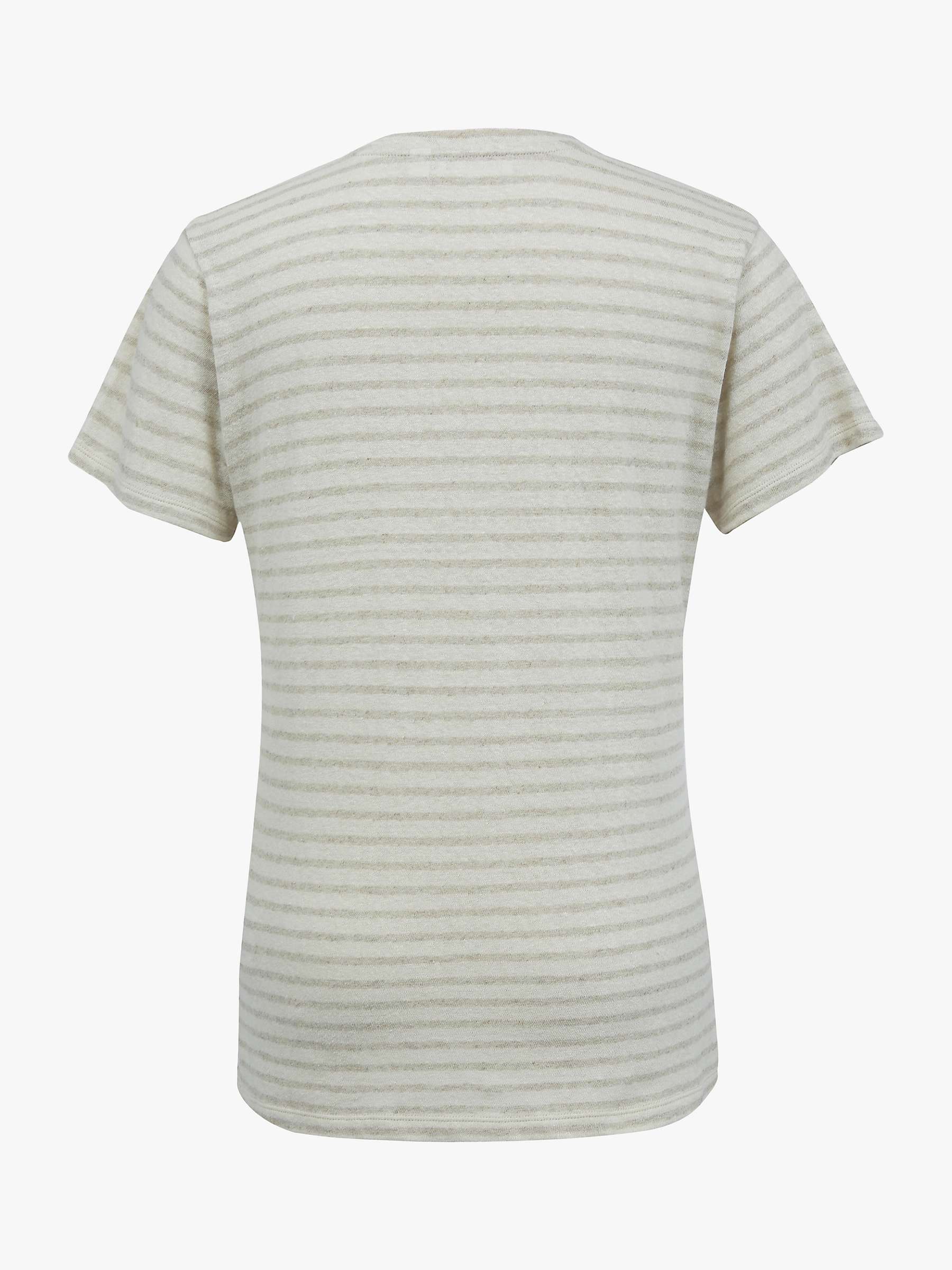 Buy Celtic & Co. Linen Cotton Blend V-Neck T-Shirt, Ecru Oatmeal Stripe Online at johnlewis.com