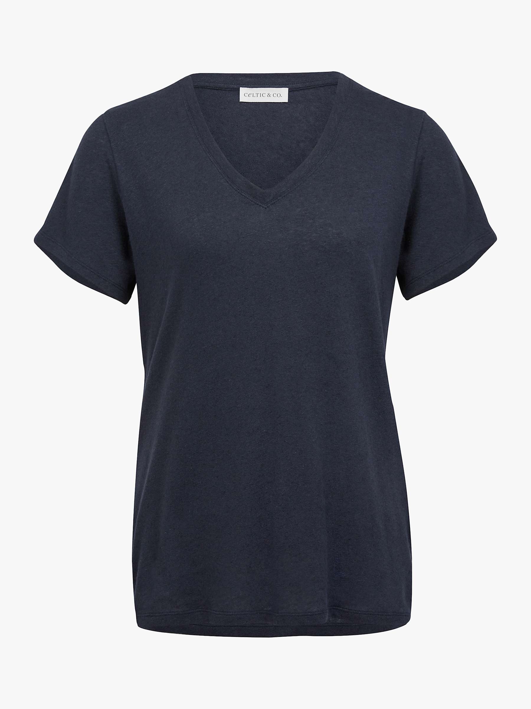 Buy Celtic & Co. Linen Blend Short Sleeve V Neck T-Shirt Online at johnlewis.com