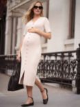Seraphine Hana Rib Knit Maternity Dress, Stone