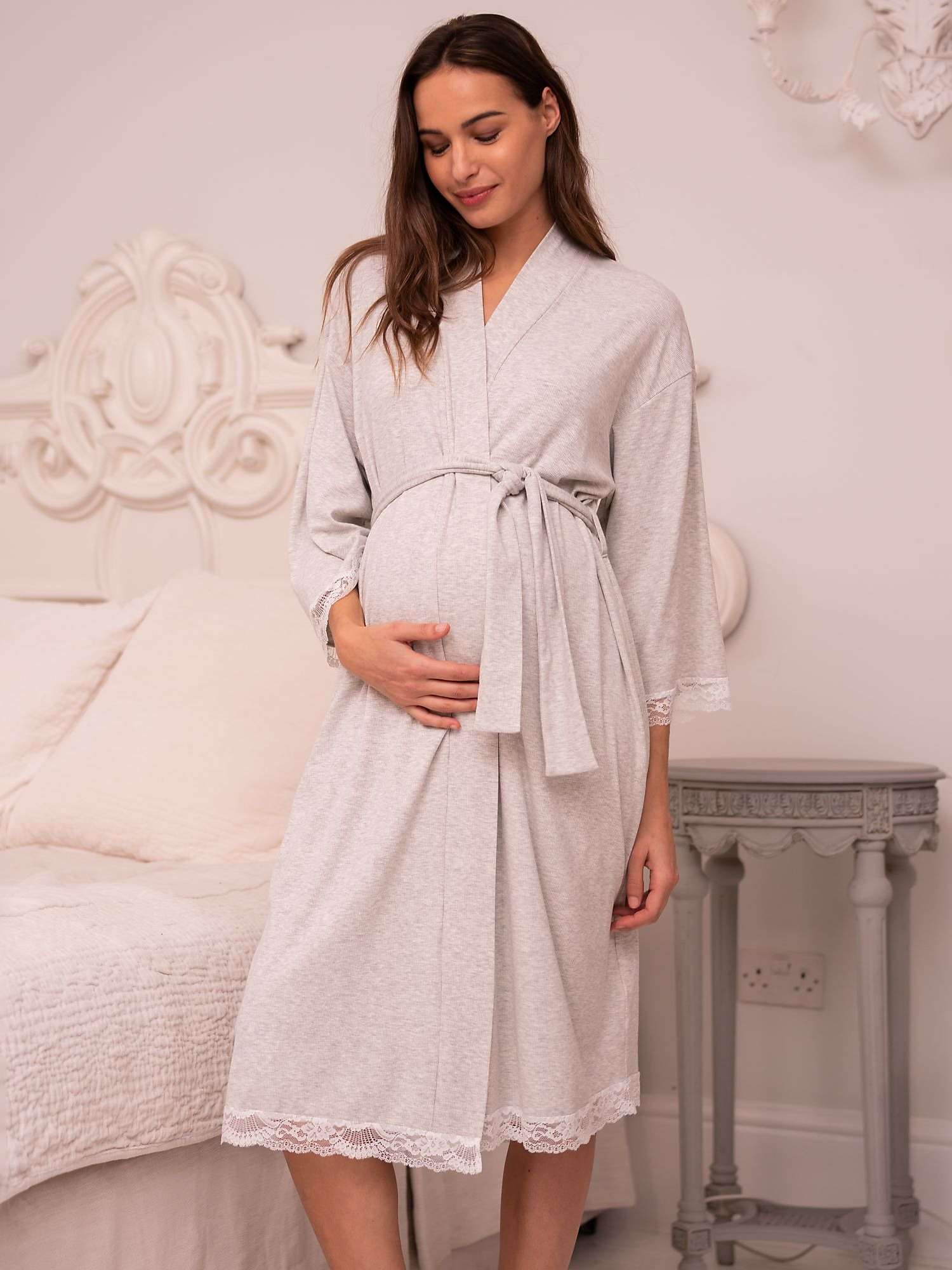 Buy Seraphine Margita Maternity Dressing Gown, Grey Marl Online at johnlewis.com