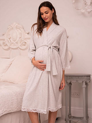 Seraphine Margita Maternity Dressing Gown, Grey Marl