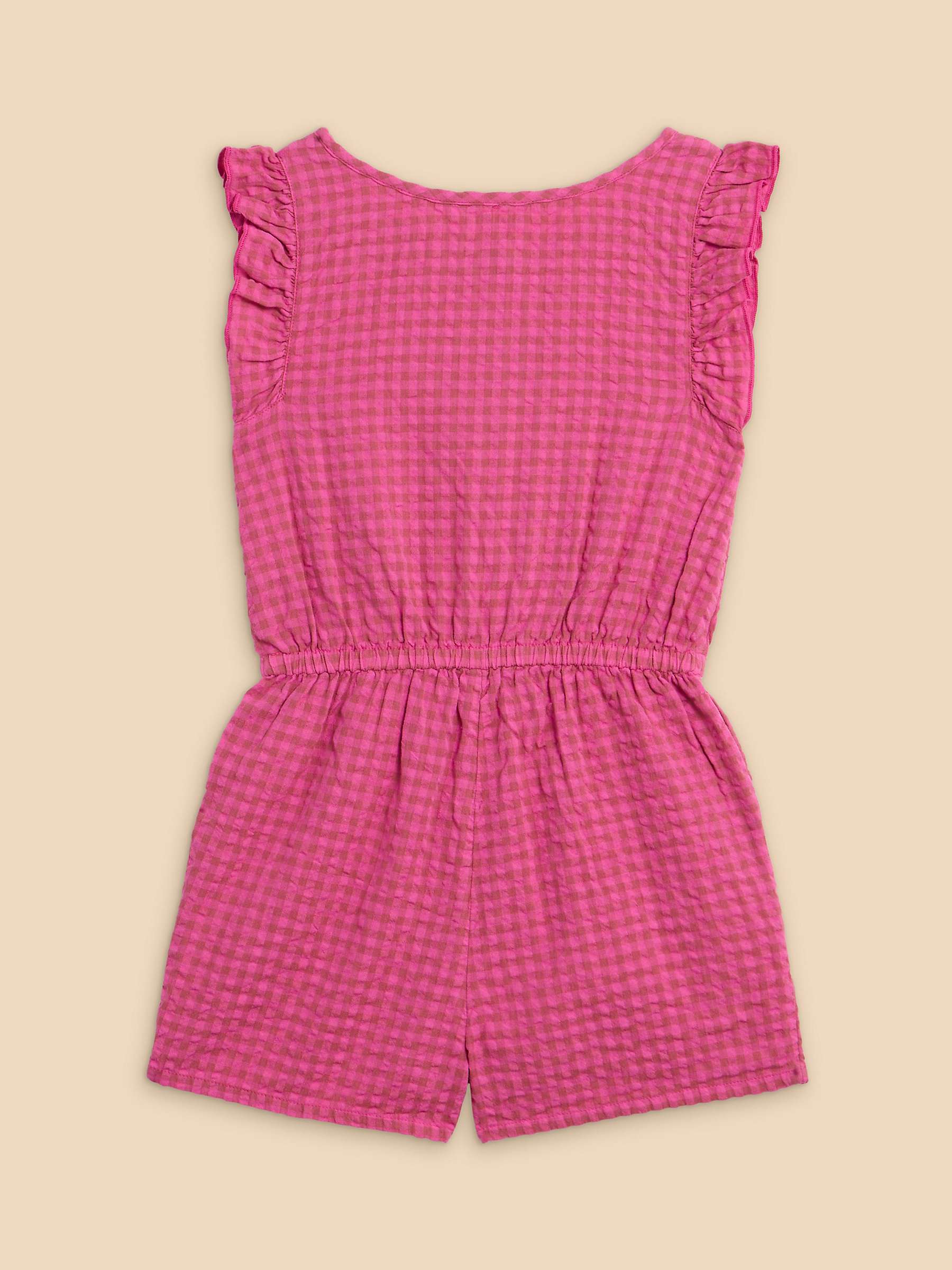 Buy White Stuff Kids' Gingham Playsuit, Dusty Pink Online at johnlewis.com