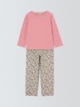 John Lewis Kids' Floral Cotton Blend Pyjamas, Blush