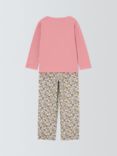 John Lewis Kids' Floral Cotton Blend Pyjamas, Blush