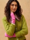 Brora Cashmere Fingerless Gloves, Sweet Pea