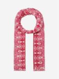 Brora Paisley Print Wool Stole, Cherry/Ecru