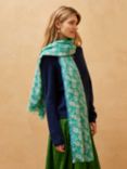 Brora Fan Print Wool Stole, Apple/Multi