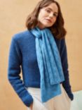 Brora Pointelle Cashmere Scarf, Sky